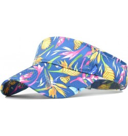 Summer Colourful Empty Top Sun Cap,Sunhats with uv Protection,Male and Female Cotton Sun Protection Cap Blue Cotton $16.69 Su...