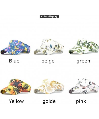 Summer Colourful Empty Top Sun Cap,Sunhats with uv Protection,Male and Female Cotton Sun Protection Cap Blue Cotton $16.69 Su...