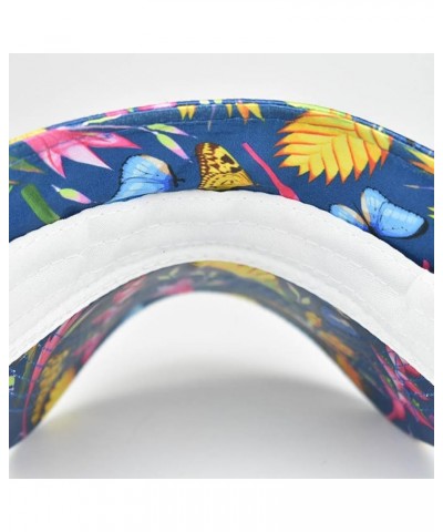 Summer Colourful Empty Top Sun Cap,Sunhats with uv Protection,Male and Female Cotton Sun Protection Cap Blue Cotton $16.69 Su...