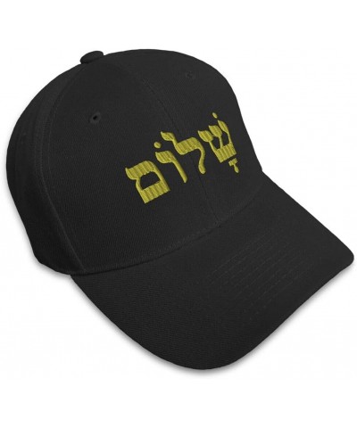 New Baseball Cap Shalom in Hebrew Gold Embroidery Dad Hats for Men & Women 1 Size $13.92 Baseball Caps