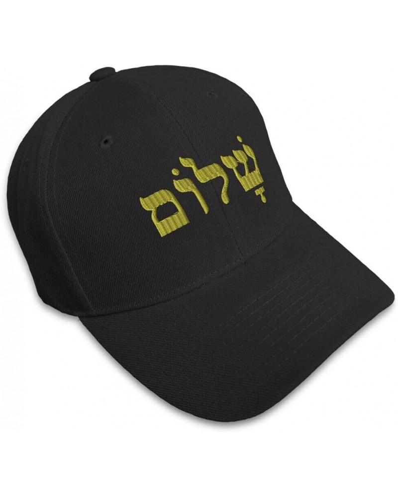 New Baseball Cap Shalom in Hebrew Gold Embroidery Dad Hats for Men & Women 1 Size $13.92 Baseball Caps