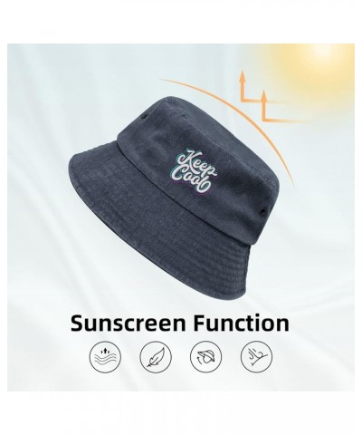 Keep Cool Bucket Hat for Men Women Outdoor Washed Cotton Sun Hats Travel Beach Hat Navy Blue $12.19 Bucket Hats