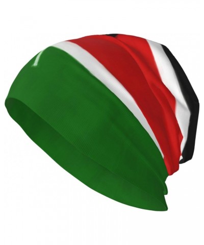 Kenya Flag Oil Painted Beanie Hat Men Women Stretch Slouchy Warm Skull Knit Beanies Cap for Winter Black $10.98 Skullies & Be...