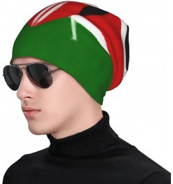 Kenya Flag Oil Painted Beanie Hat Men Women Stretch Slouchy Warm Skull Knit Beanies Cap for Winter Black $10.98 Skullies & Be...