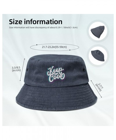 Keep Cool Bucket Hat for Men Women Outdoor Washed Cotton Sun Hats Travel Beach Hat Navy Blue $12.19 Bucket Hats