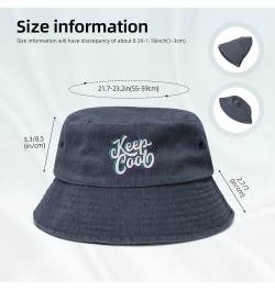 Keep Cool Bucket Hat for Men Women Outdoor Washed Cotton Sun Hats Travel Beach Hat Navy Blue $12.19 Bucket Hats