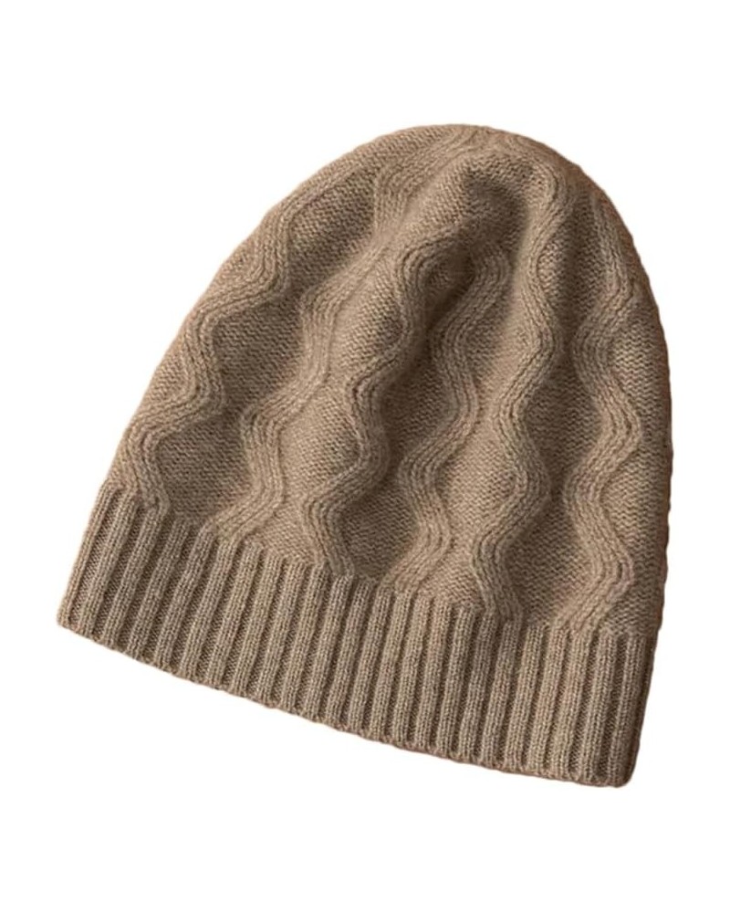 100% Cashmere Knitted Headgears for Women Soft Warm Beanie Hat Solid Casual Hedging Cap Skullies 11 Khaki9 $30.36 Skullies & ...