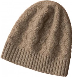 100% Cashmere Knitted Headgears for Women Soft Warm Beanie Hat Solid Casual Hedging Cap Skullies 11 Khaki9 $30.36 Skullies & ...