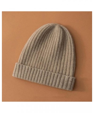 100% Cashmere Knitted Headgears for Women Soft Warm Beanie Hat Solid Casual Hedging Cap Skullies 11 Khaki9 $30.36 Skullies & ...