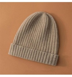 100% Cashmere Knitted Headgears for Women Soft Warm Beanie Hat Solid Casual Hedging Cap Skullies 11 Khaki9 $30.36 Skullies & ...