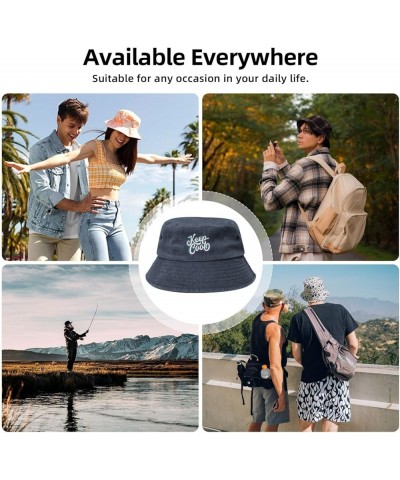 Keep Cool Bucket Hat for Men Women Outdoor Washed Cotton Sun Hats Travel Beach Hat Navy Blue $12.19 Bucket Hats