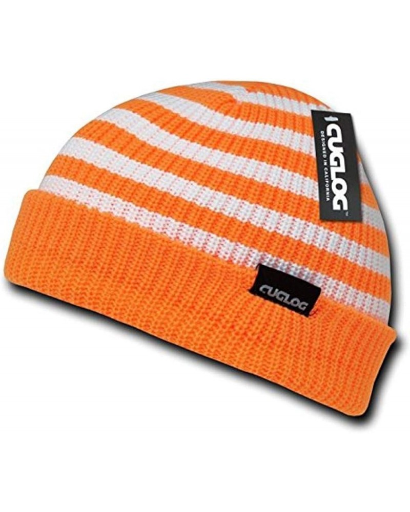 Kilimanjaro Striped Beanie Orange/White $8.54 Skullies & Beanies