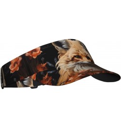 Fox and Flowers Printed Sun Hat Fashionable Versatile Hollow Top Design Uv Protection Men and Women Universal Black $13.98 Su...