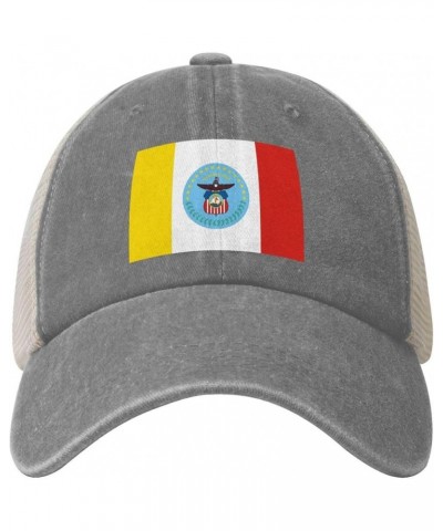 Columbus City Flags Baseball Cap Women Men Mesh Back Hats Vintage Cowboy Hat Dad Caps Gray $10.17 Cowboy Hats