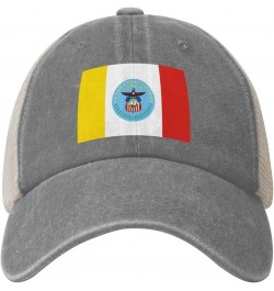 Columbus City Flags Baseball Cap Women Men Mesh Back Hats Vintage Cowboy Hat Dad Caps Gray $10.17 Cowboy Hats