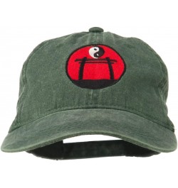 Yin and Yang Logo Embroidered Pigment Dyed Cap Dk Green $17.13 Baseball Caps