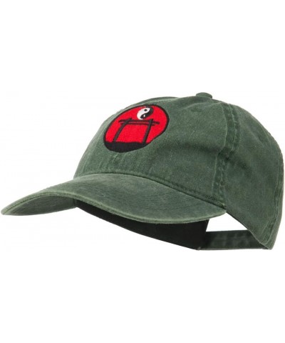 Yin and Yang Logo Embroidered Pigment Dyed Cap Dk Green $17.13 Baseball Caps