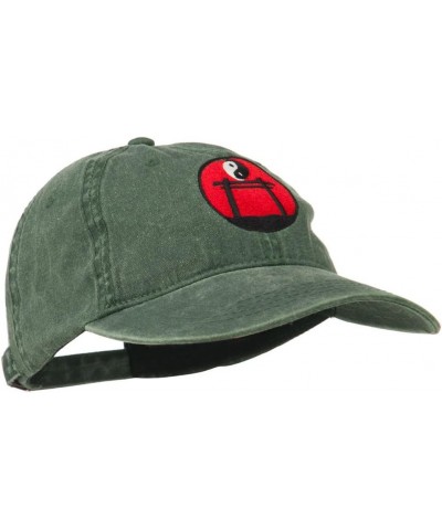 Yin and Yang Logo Embroidered Pigment Dyed Cap Dk Green $17.13 Baseball Caps