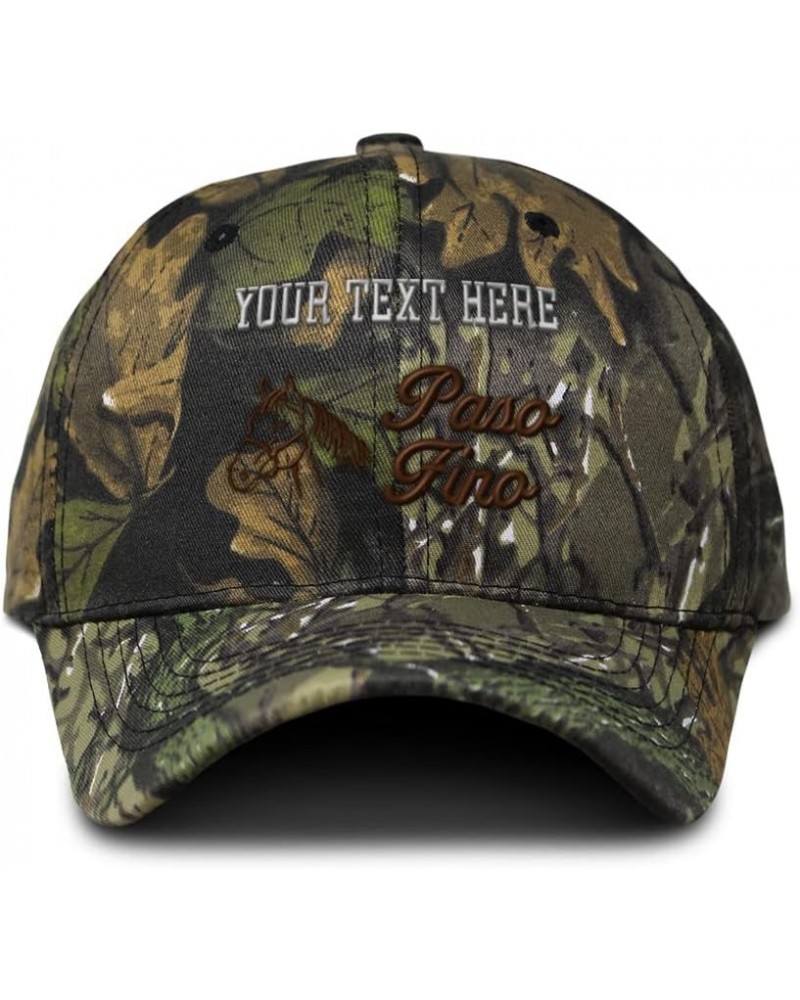 Camo Baseball Cap Paso Fino Horses Cotton Hunting Dad Hats for Men & Women Forest Tree Green Personalized Text Here $14.40 Ba...