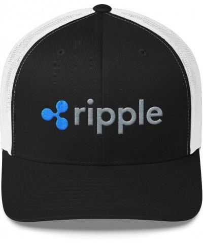 Ripple Logo Snapback Hat, Cryptocurrency Merch Trucker Cap, Crypto Currency Trader Gift Black/ White $20.94 Baseball Caps