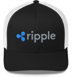 Ripple Logo Snapback Hat, Cryptocurrency Merch Trucker Cap, Crypto Currency Trader Gift Black/ White $20.94 Baseball Caps