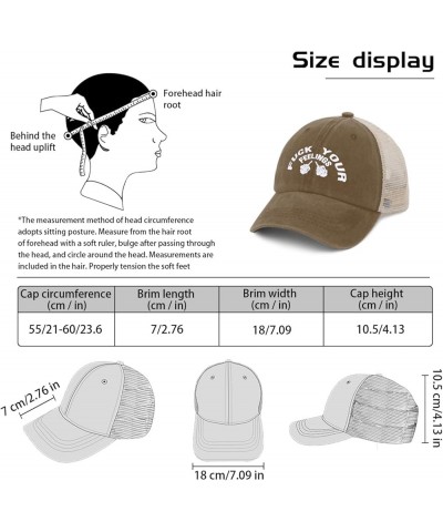 Fuck Your Feelings Hat for Men Baseball Cap Vintage Washed Running Hats Breathable Pigment Khaki02 $9.07 Baseball Caps