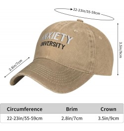 Men and Women Baseball Hats Adjustable Anxiety University Washed Denim Vintage Dad Hat Natural $9.54 Baseball Caps