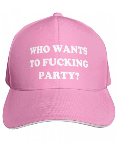 WHO Wants to Fucking Party-Hat Funny Hats for Men Women Fun Baseball Hats Adults Pink $7.01 Baseball Caps