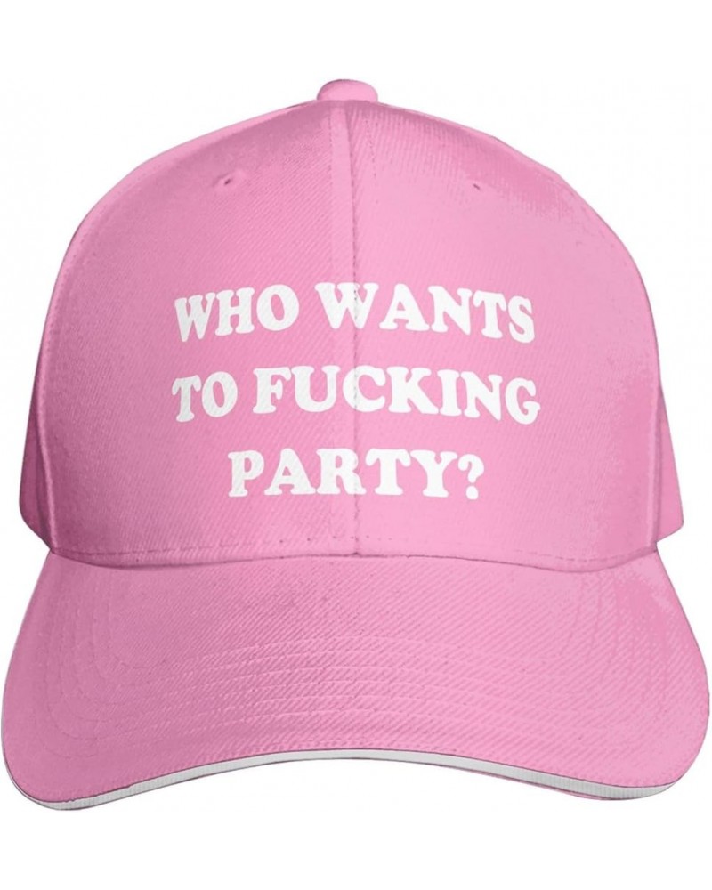 WHO Wants to Fucking Party-Hat Funny Hats for Men Women Fun Baseball Hats Adults Pink $7.01 Baseball Caps