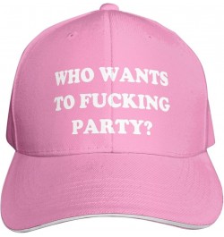 WHO Wants to Fucking Party-Hat Funny Hats for Men Women Fun Baseball Hats Adults Pink $7.01 Baseball Caps