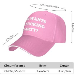 WHO Wants to Fucking Party-Hat Funny Hats for Men Women Fun Baseball Hats Adults Pink $7.01 Baseball Caps