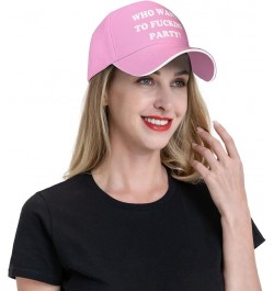 WHO Wants to Fucking Party-Hat Funny Hats for Men Women Fun Baseball Hats Adults Pink $7.01 Baseball Caps