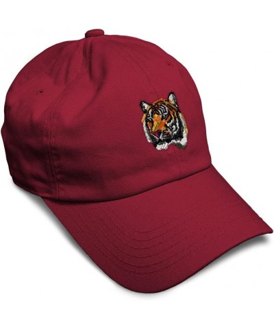 Soft Baseball Cap Tiger Cross-Stitch Embroidery Wild Animals Cotton Dad Hats for Men & Women Burgundy Design Only $15.94 Base...