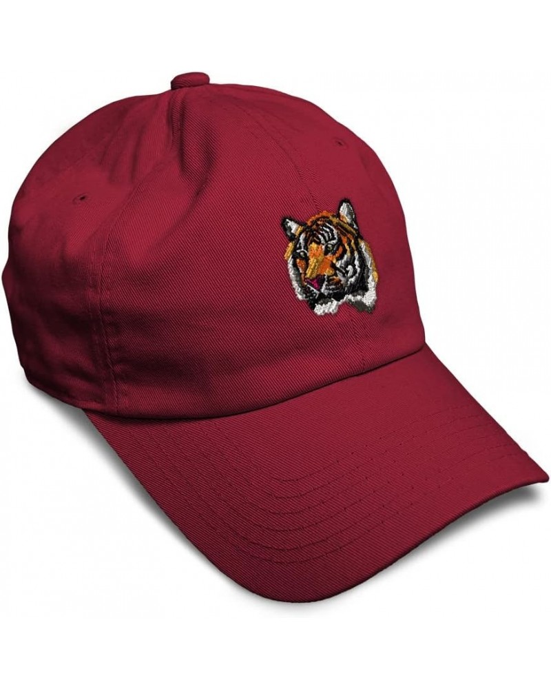 Soft Baseball Cap Tiger Cross-Stitch Embroidery Wild Animals Cotton Dad Hats for Men & Women Burgundy Design Only $15.94 Base...