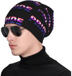 Genderfluid Pride Flag LGBTQ Beanie Skull Cap Warm Knit Slouchy Hat for Women Men Black $11.84 Skullies & Beanies