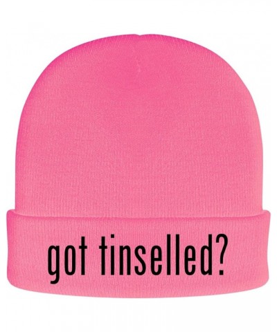 got Tinselled? - Soft Adult Beanie Cap Pink $16.85 Skullies & Beanies