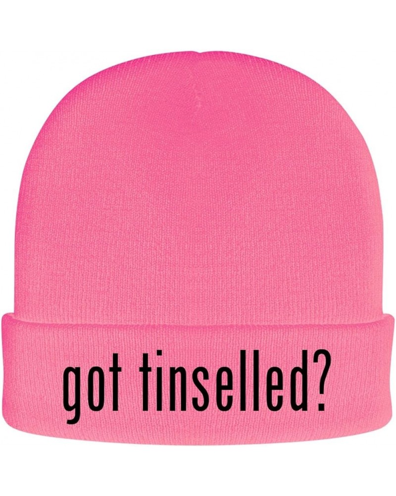 got Tinselled? - Soft Adult Beanie Cap Pink $16.85 Skullies & Beanies