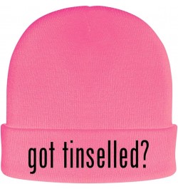 got Tinselled? - Soft Adult Beanie Cap Pink $16.85 Skullies & Beanies