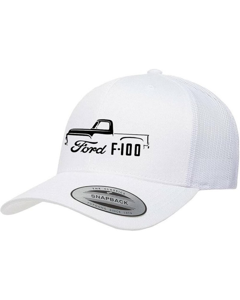 1953-56 Ford F100 Pickup Truck Fully Embroidered Yupoong 6606 Snapback Trucker Fitted Cap White $15.26 Baseball Caps