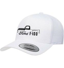 1953-56 Ford F100 Pickup Truck Fully Embroidered Yupoong 6606 Snapback Trucker Fitted Cap White $15.26 Baseball Caps