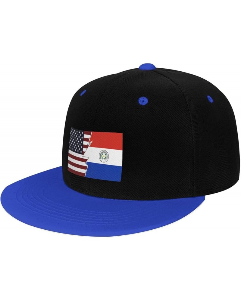 Torn Style American and Paraguay Flags Snapback Hat for Men Women Baseball Cap Trucker Flat Bill Hats Dad Caps Blue $12.36 Ba...