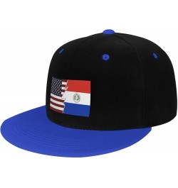 Torn Style American and Paraguay Flags Snapback Hat for Men Women Baseball Cap Trucker Flat Bill Hats Dad Caps Blue $12.36 Ba...