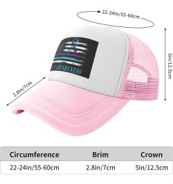 Suicide Prevention Awareness American USA Flag Mesh Baseball Cap Dad Trucker Flat Bill Brim Hat Pink $9.65 Baseball Caps