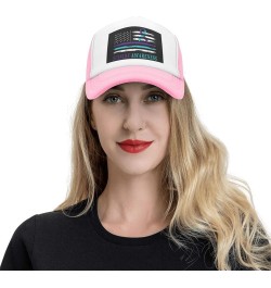 Suicide Prevention Awareness American USA Flag Mesh Baseball Cap Dad Trucker Flat Bill Brim Hat Pink $9.65 Baseball Caps