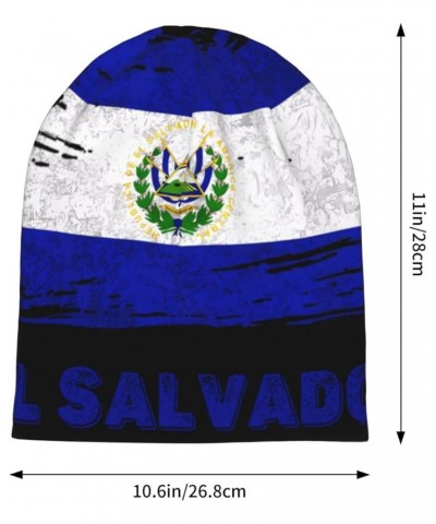 Skull El Flag Adult Men's Knit Hat, Winter Hats Warm Soft Skull Beanie Cap for Outdoor El Salvador Flag $10.44 Skullies & Bea...