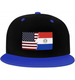 Torn Style American and Paraguay Flags Snapback Hat for Men Women Baseball Cap Trucker Flat Bill Hats Dad Caps Blue $12.36 Ba...