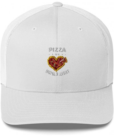 Good Mozzarella Cheese Heart Pizza is a Human Right Trucker Cap White $18.49 Baseball Caps