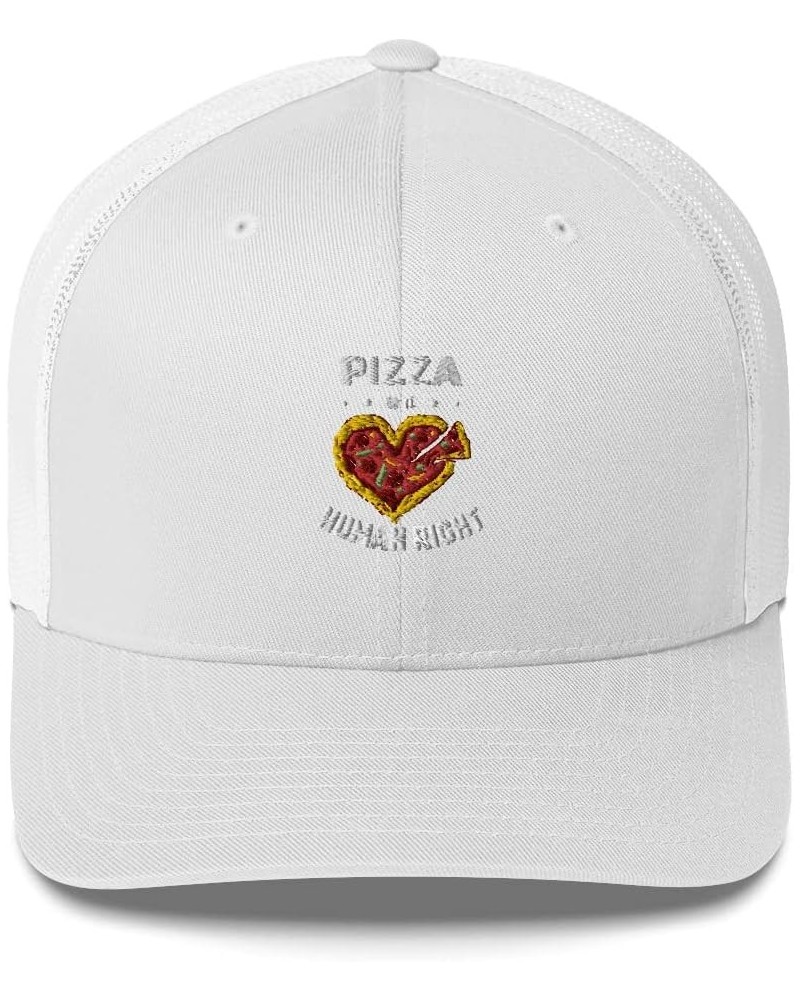 Good Mozzarella Cheese Heart Pizza is a Human Right Trucker Cap White $18.49 Baseball Caps