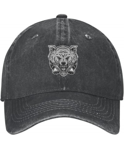 Angry Wolf Baseball Cap for Men Women Hats Cotton Trucker Caps Adjustable Dad Hat Black $9.38 Baseball Caps