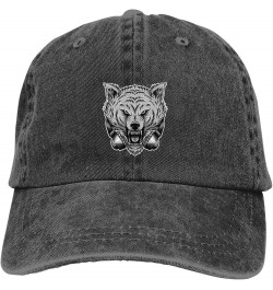 Angry Wolf Baseball Cap for Men Women Hats Cotton Trucker Caps Adjustable Dad Hat Black $9.38 Baseball Caps